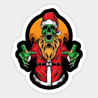scary zombie santa Sticker